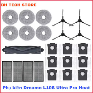 Bộ Phụ kiện Robot Dreame L10S Pro Ultra Heat / X30 Ultra .GỒM : Chổi chính / Lọc bụi / Chổi cạnh / Túi rác / Khăn lau.