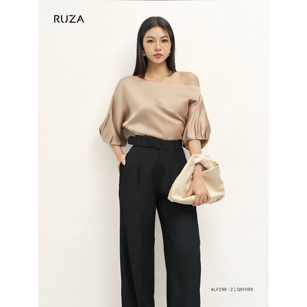 Áo kiểu nữ tay lỡ RUZA công sở thiết kế thanh lịch sang trọng ALF298
