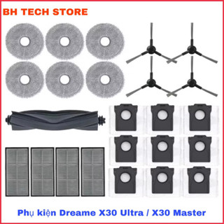 Bộ Phụ kiện Dreame X30 Master / X30 Ultra .Gồm : Chổi chính ,chổi cạnh , lọc bụi ,khăn lau,túi rác,chổi cắt tóc.