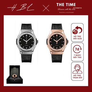 Đồng hồ H Nam/Nữ viền đá đơn/đôi dây da cao cấp ( size 41mm/34mm) - Có sẵn 2 màu