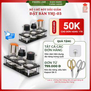 Bộ 3 hũ rót dầu dấm đặt bàn yhj-03