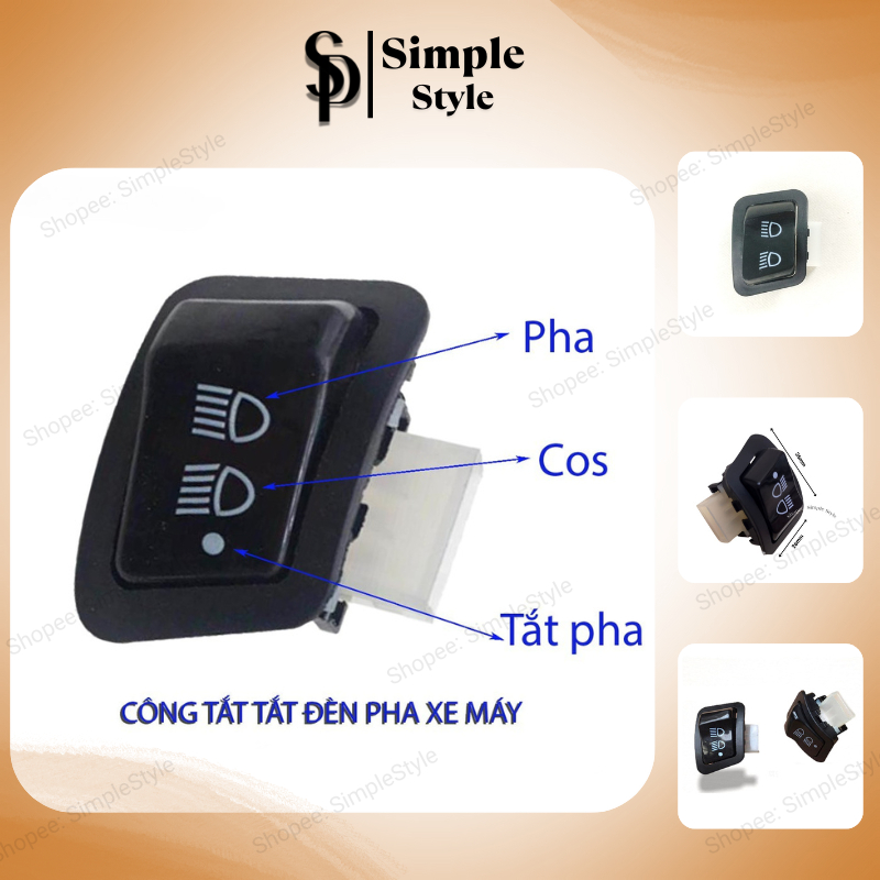 Công Tắc Đèn Pha Xe Máy, Cồng Tắc Pha Cos Tắt Có 3 Chế Độ, Tiện Dụng