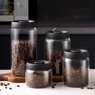 Hũ đựng cà phê chân không 500ml/900ml/1200ml/1800ml Hũ thuỷ tinh cà phê Đa năng Lọ đựng cà phê