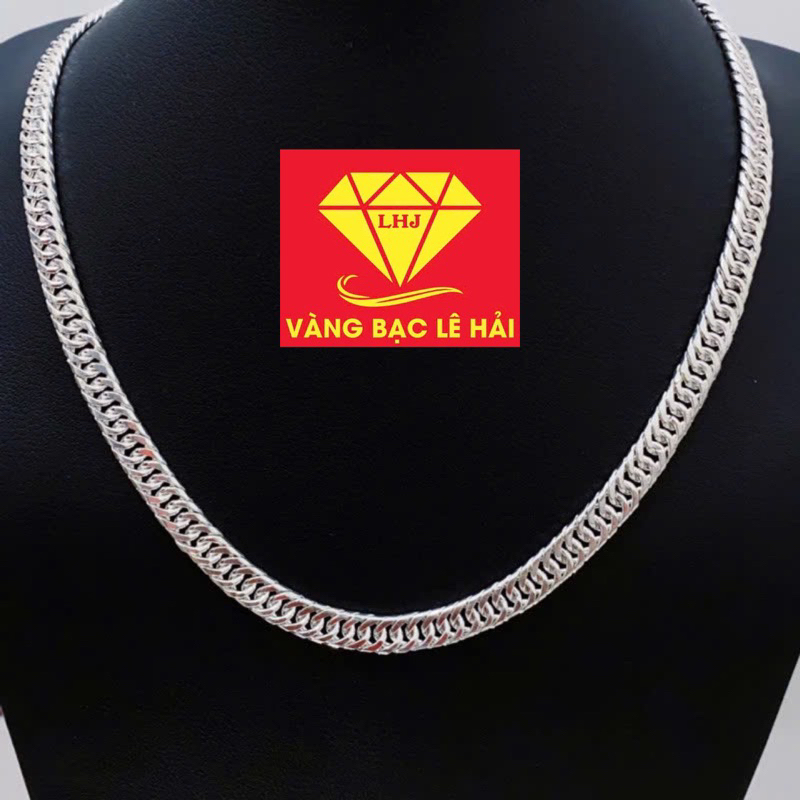 dây chuyền bạc nam chất liệu bạc S950 dây kép lật dạng dây chuyền thống vàng bạc lê hải
