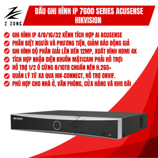  Đầu ghi hình IP 4 8 16 32 kênh AcuSense HIKVISION 7600 series DS-7608NXI-K1 DS-7616NXI-K2 
