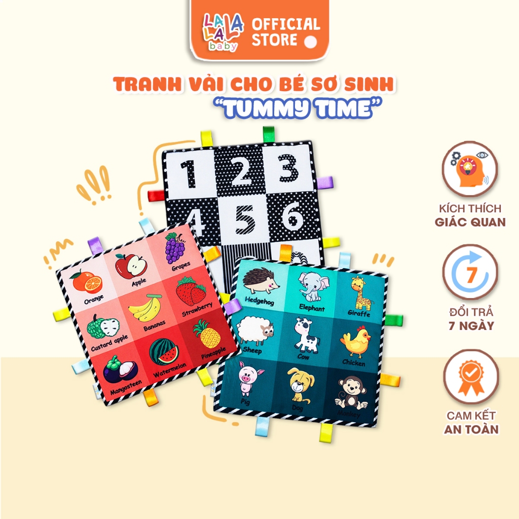 Tranh vải kích thích thị giác Lalala baby thảm kích thích thị giác cho đồ chơi vải đồ chơi thông minh