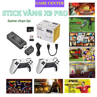 Máy Chơi Game Stick Vàng X9 PRO Chip S905 x 3 có 2 tay cầm Ram 2GB Có 40000 Game Cài Sẵn Độ Phân Giải 4K Nhiều Game Hoss