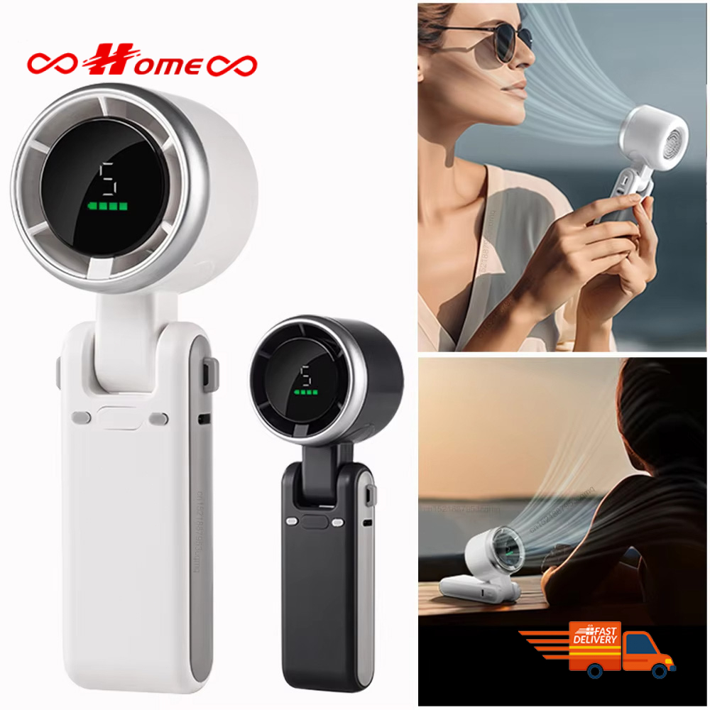 Quạt Cầm Tay Mini Quạt Turbo Jet Quạt Mini Quạt phản lực cầm tay 5 cấp độ gió mạnh Pin 4000mah