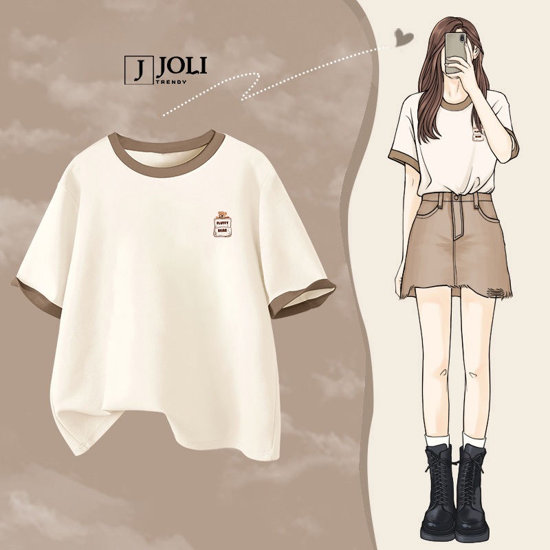 Áo Thun Bo Viền Tay Nam Nữ Unisex Tay Lỡ BST01 In Hình Basic Chất Cotton Form Rộng Phong Cách Ulzzang J Joli Trendy | BigBuy360 - bigbuy360.vn