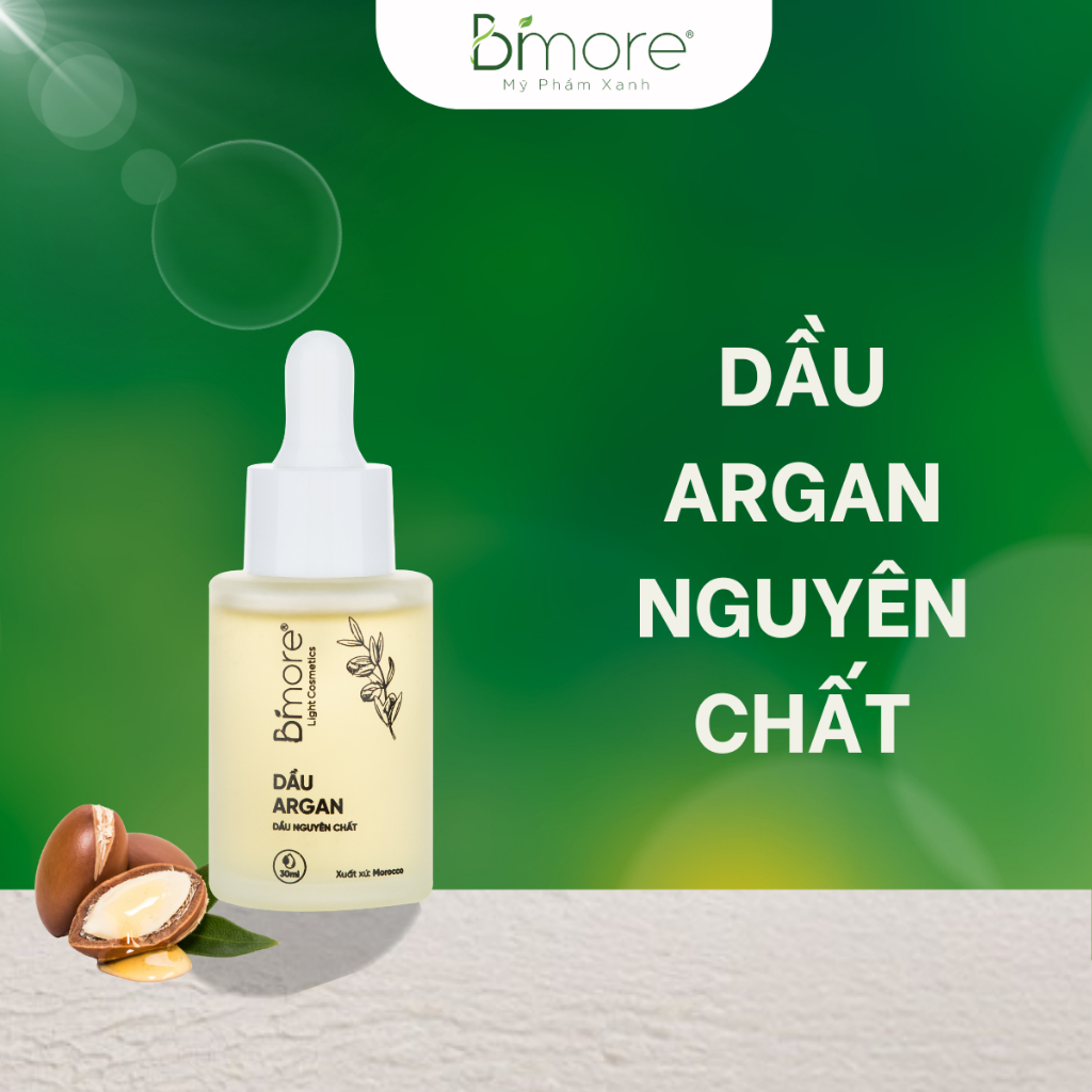 Dầu Argan Nguyên Chất Bimore 30ml - Dưỡng Da, Dưỡng Tóc, Dưỡng Móng, Chống Lão Hóa Chuẩn Organic ECO