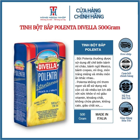 TINH BỘT NGÔ POLENTA DIVELLA 500GRAM [Nhập khẩu Ý]