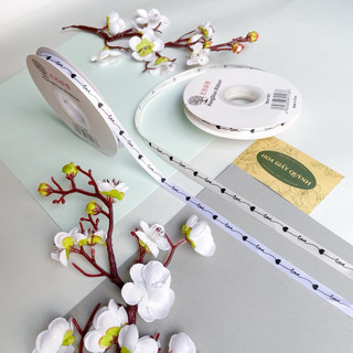 RUY BĂNG LỤA 1CM chữ Just for you