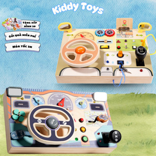Bảng mô phỏng lái xe 3in1 Kiddy Toys Bảng bận rộn busy board Montessori cho bé khám phá và phát triển kỹ năng