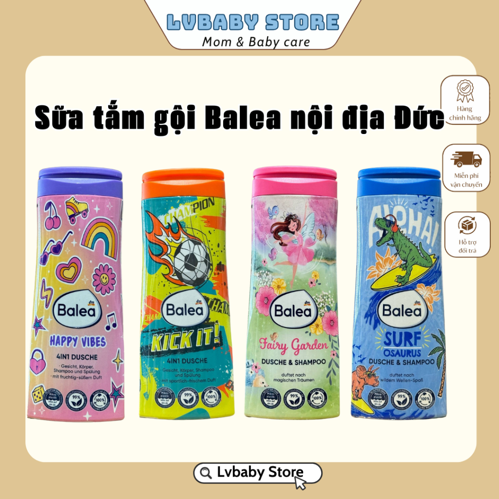 Sữa Tắm Gội 2in1 Cho Bé Balea [Hàng Đức]