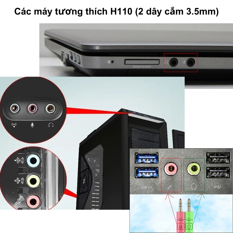 Tai nghe chụp tai Logitech H110 có dây 2 jack 3.5mm có mic chính hãng bảo hành 24 tháng | BigBuy360 - bigbuy360.vn