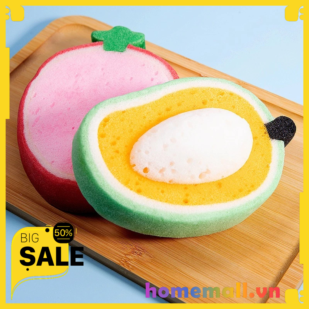 . 2 Miếng mút rửa chén hình trái cây E28 Miếng mút rửa chén đáng yêu cute HME28