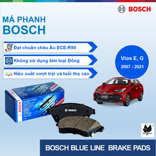 MÁ PHANH SAU BOSCH BLUE LINE: TOYOTA VIOS E,G ĐỜI XE 2007 ĐẾN 2021