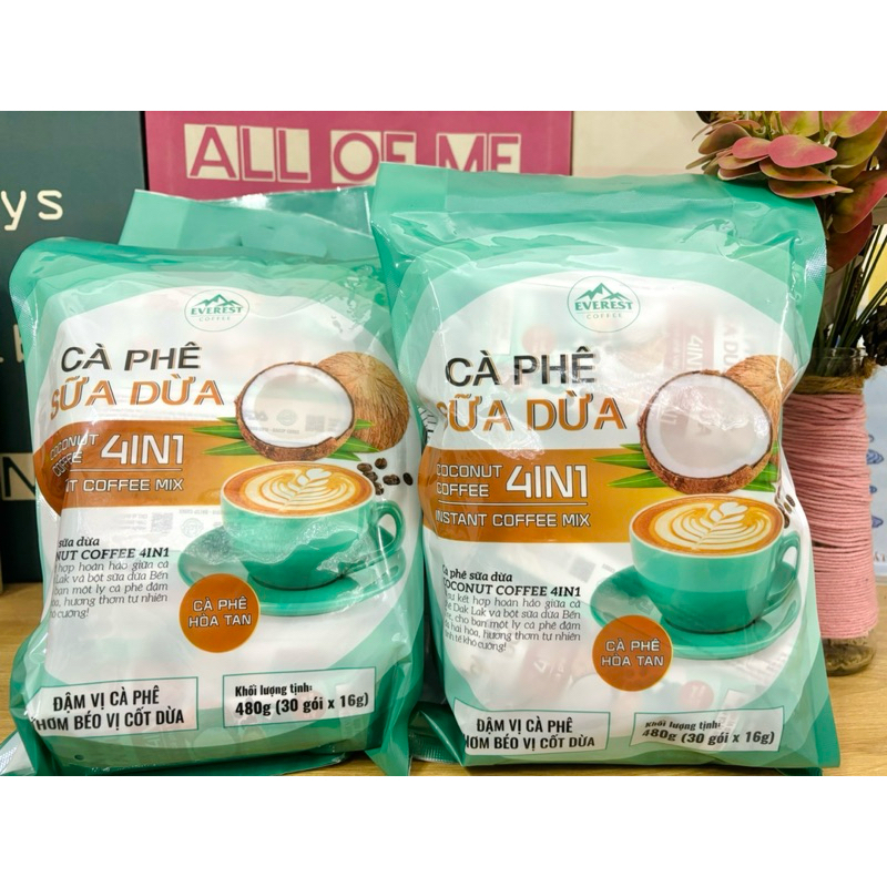 (Túi 30 stick) cà phê sữa dừa Coconut