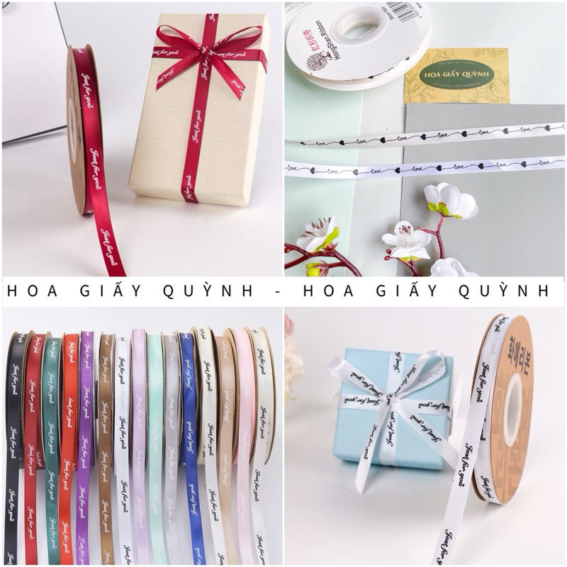 RUY BĂNG LỤA 1CM chữ Just for you