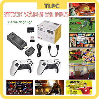 Máy Chơi Game Stick Vàng X9 PRO Chip S905 x 3 có 2 tay cầm Ram 2GB Có 40000 Game Cài Sẵn Độ Phân Giải 4K Nhiều Game Hót