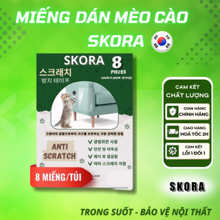 Miếng dán mèo cào SKORA (8 miếng) thương hiệu Hàn Quốc dán chống mèo cào bảo vệ ghế sofa đồ nội thất