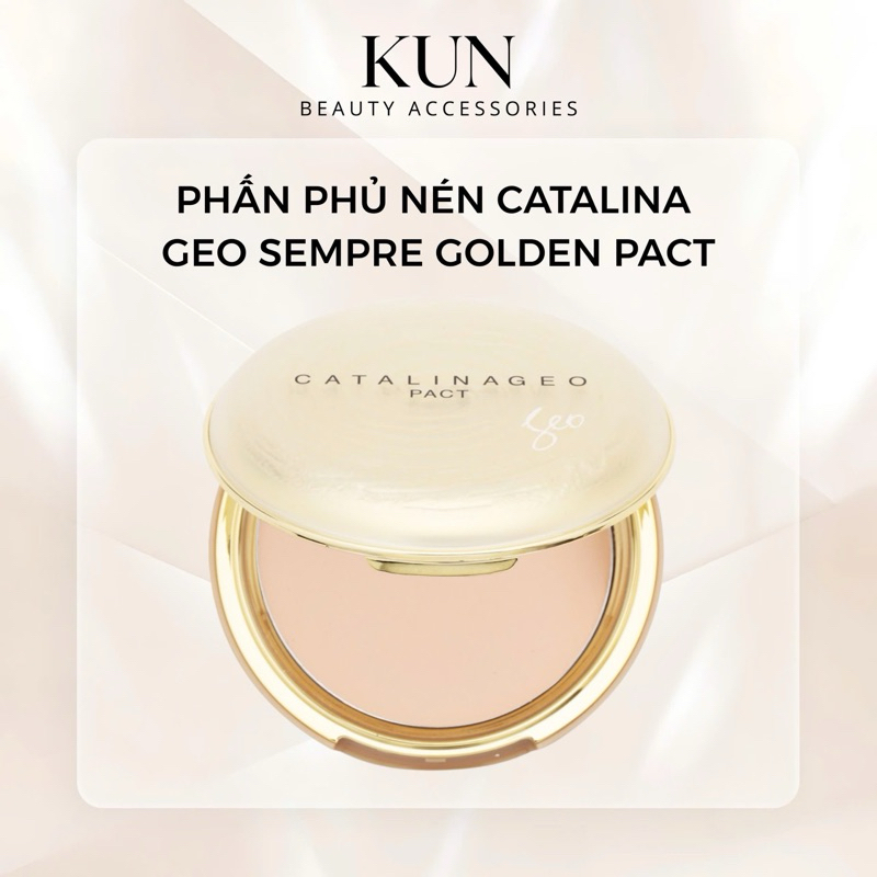 Phấn phủ nén CatalinaGeo Sempre mỏng mịn tự nhiên kiềm dầu nâng tone