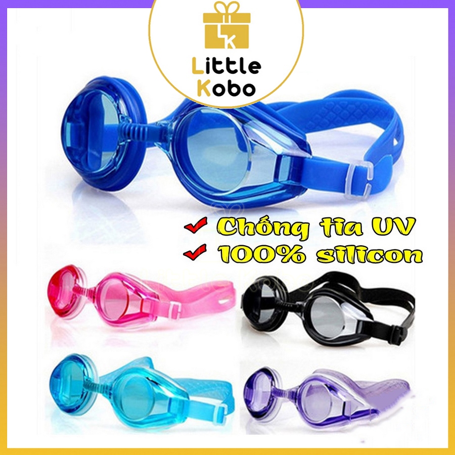 [Túi] Kính Bơi Trẻ Em Gíá Rẻ Tặng 2 Nút Bịt Tai Kiếng Bơi Silicon Chống Tia UV Thể Thao Bơi Lội