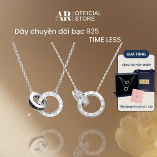 Dây chuyền đôi bạc Ý 925 Timeless vòng cổ tình yêu nam nữ Aura Silver-DCD06