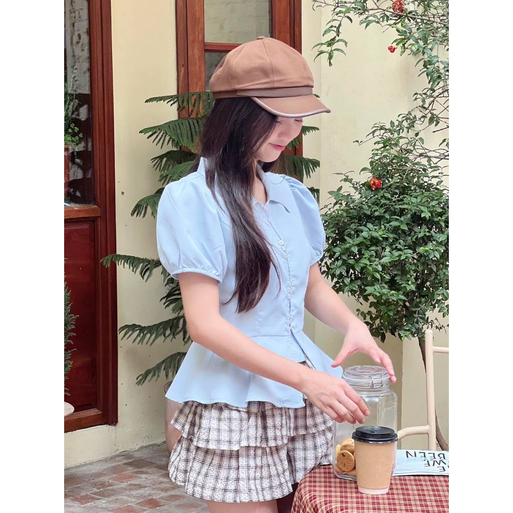 Áo sơ mi kiểu tay bồng cúc nhỏ Miho House | BigBuy360 - bigbuy360.vn