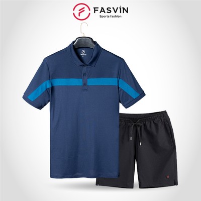 Bộ quần áo nam thể thao FASVIN PL24626 + Q25475.HN chất vải mềm mát co giãn thoải mái