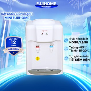Cây nước nóng lạnh mini FUJIHOME nhập khẩu, máy nước uống nóng lạnh để bàn 2 vòi tự ngắt tiết kiệm điện chính hãng