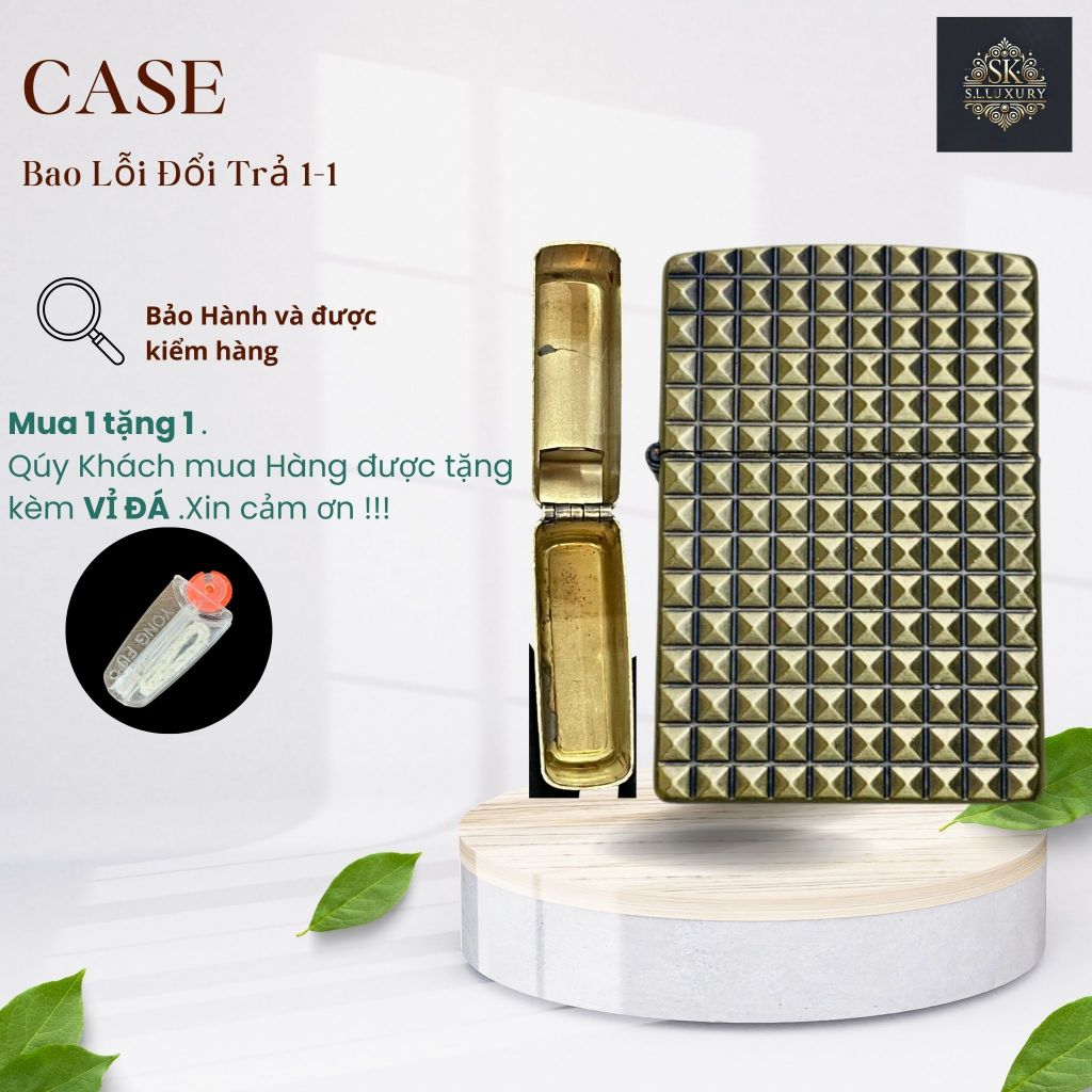 Case zippo độc lạ, tặngVỈ  đá zippo ((H0019A) Không Bao Gồm Nhiên Liệu