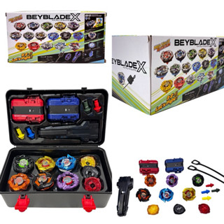 Bộ 6 con quay Beyblade X vòng xoay thần tốc 2 tay phóng full hộp và phụ kiện
