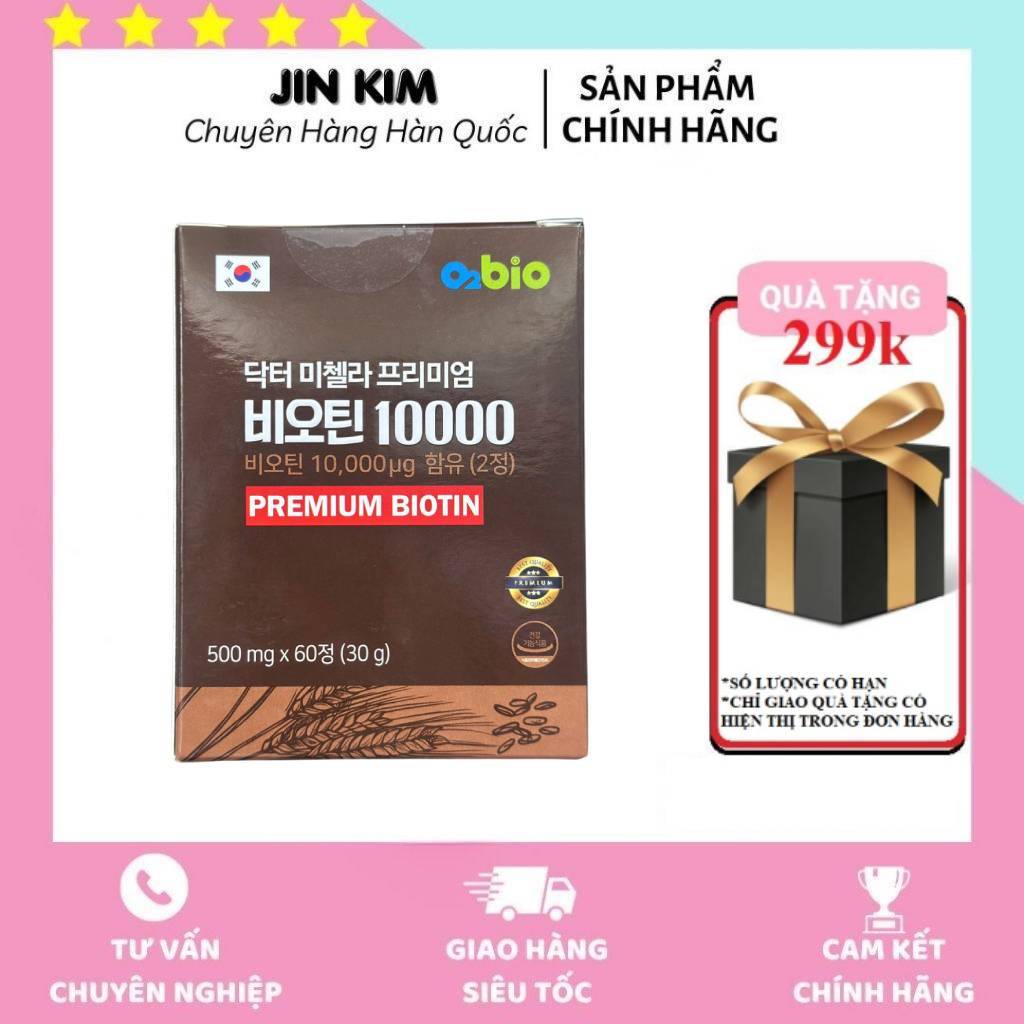 Viên uống hỗ trợ mọc tóc Biotin 10000 mgc O2BIO giảm tình trạng rụng tóc 60 viên