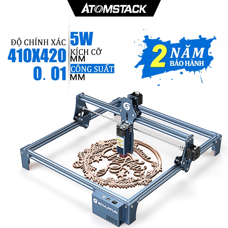 (BH 2 năm) Máy cắt laser mini,Máy khắc laser SCULPFUN S9 5W,Khắc nhựa,gỗ,thép không gỉ,acrylic,v.v.