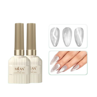 Sơn gel mắt mèo ánh trắng cực quang MILAN 15ml - Sơn móng tay nhũ kim tuyến MILAN nail trắng bạc sáng mịn-ĐỒ NAIL VIỆT
