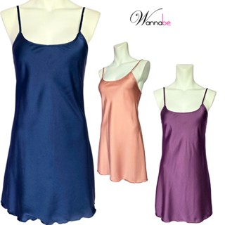 Váy ngủ lụa dáng basic đơn giản dễ mặc WANNABE đầm ngủ phong cách sống tối giản, chạm đẳng cấp DNL08