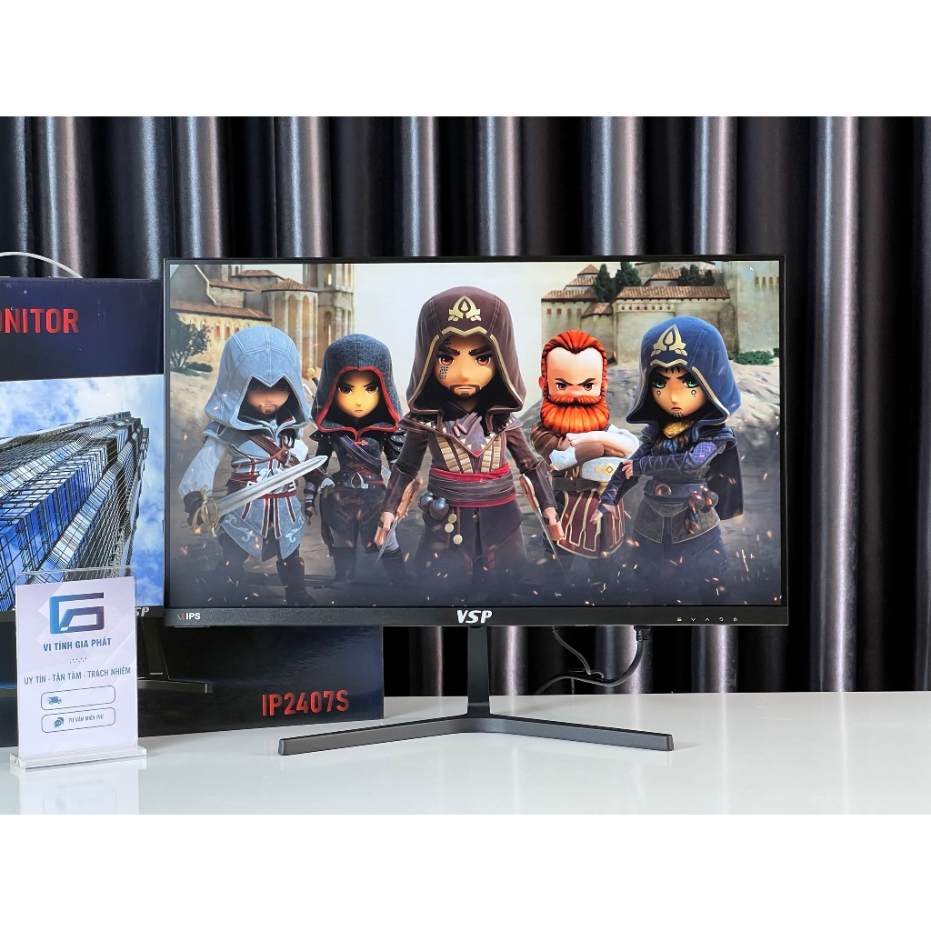 [ẢNH THẬT] Màn hình VSP IP2407S 24inch (23.8" IPS FHD 100Hz, HDMI+VGA+Audio 3.5) - Hàng chính hãng