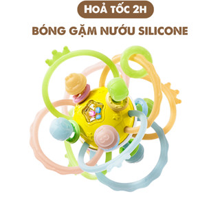 Gặm Nướu Cho Bé Hình Cầu Manhattan Siêu Mềm Silicon Cao Cấp, Đồ Chơi Cho Bé Sơ Sinh Tập Cầm Nắm, cảm nhận có lục lạc