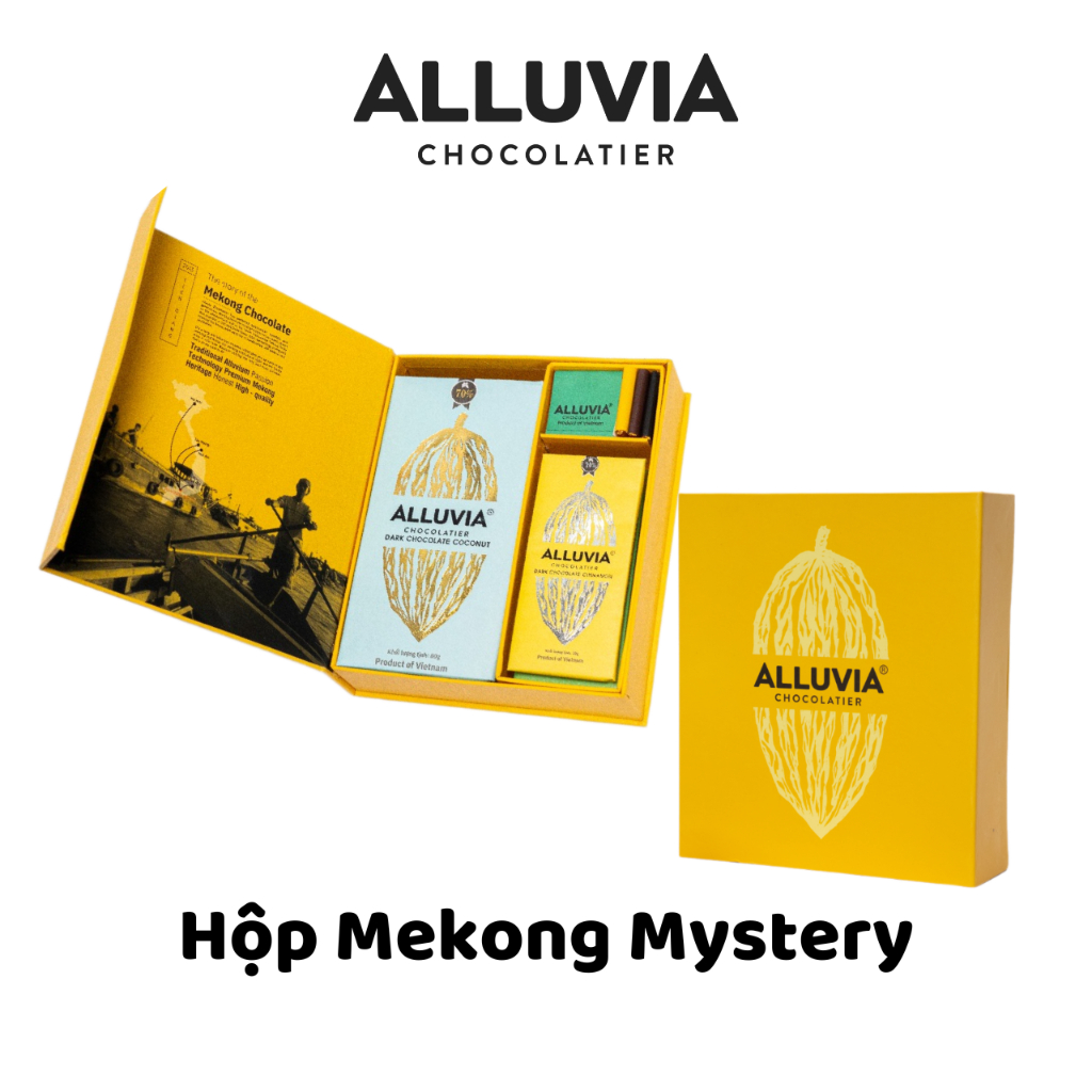 Hộp quà tặng socola nguyên chất Mekong Mystery Alluvia Chocolate