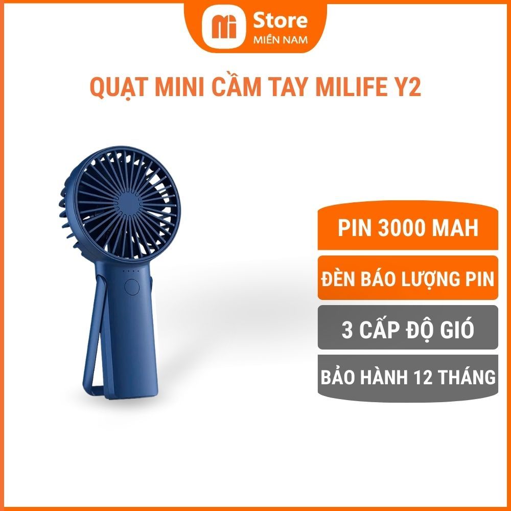 Quạt cầm tay milife Y2 pin 12 tiếng, Cánh quạt 7 cánh, 3 tốc độ tùy chỉnh | BigBuy360 - bigbuy360.vn