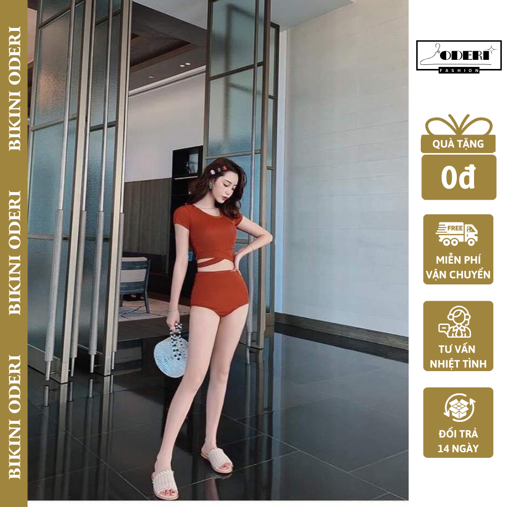 Bikini, Đồ Bơi Đi Biển Hai Mảnh Cam Hàn Quốc  ODERI 753