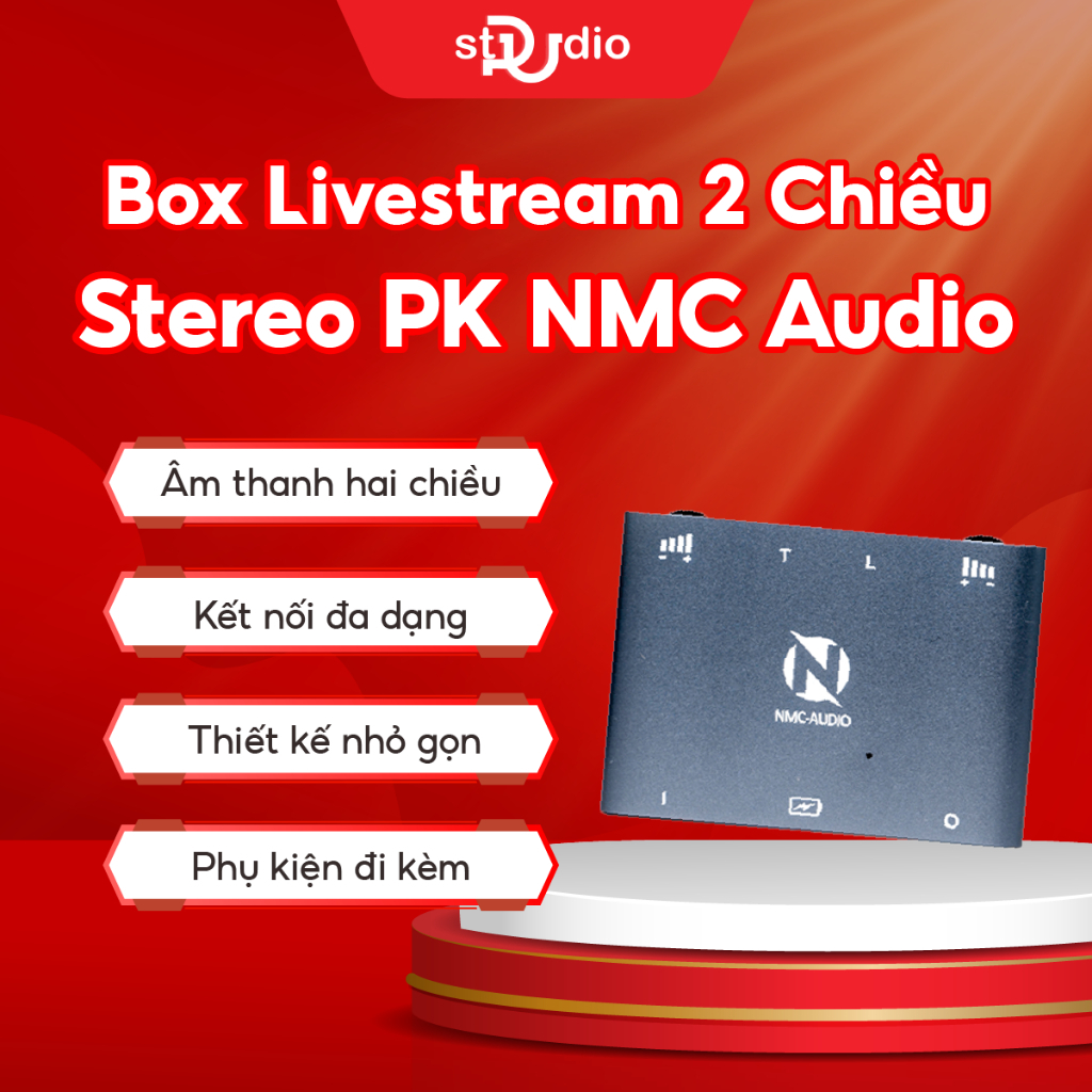 Box livestream 2 chiều Stereo PK NMC Audio (Type C và Lightning) Dây livestream Stereo 2 chiều