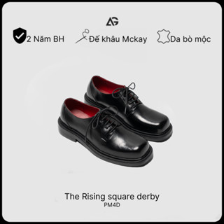  Giày Da Nam Công Sở Cao Cấp Da Bóng The Rising Square Derby August Bảo Hành 24 Tháng PM4D 