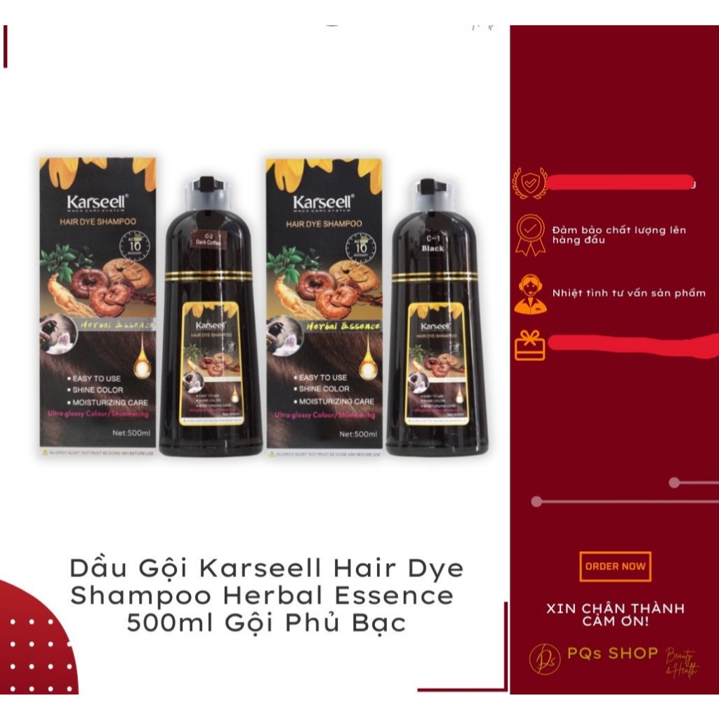 Dầu Gội Phủ Bạc Karseell Hair Dye Shampoo 500ml