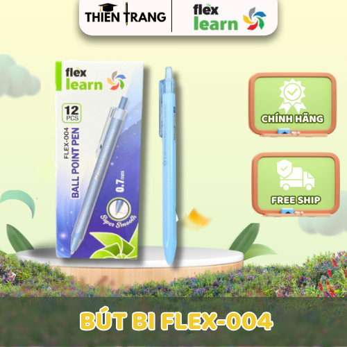 [FLEX-004] Combo 6/12 cây Bút Bi Flex Learn FLEX-004 - Đầu bút 0.7mm, trơn êm, mực đậm, viết êm mượt