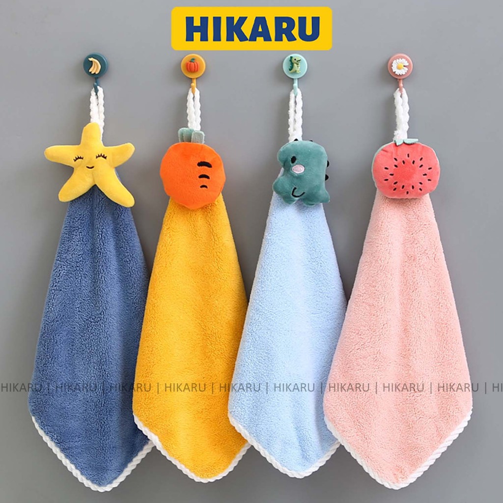 Khăn Lau Tay Nhà Bếp Hình Hoa Quả HIKARU Chất Liệu Cotton Siêu Thấm Khô Nhanh Không Xù DT250401801