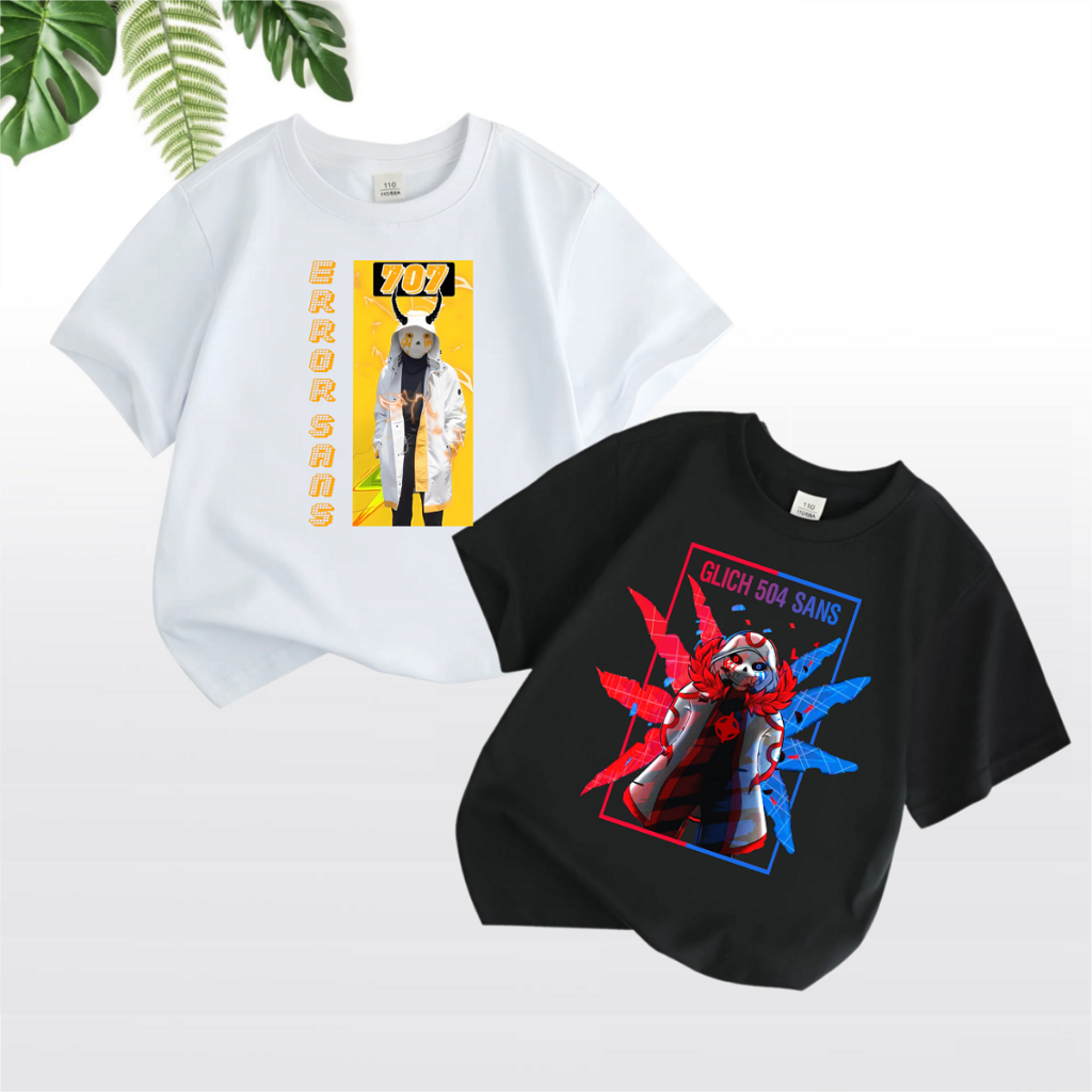 Áo Thun Glich 504 Sans | Sans 404|  Sans 707 màu đen và màu trắng 100% cotton bé cực thích