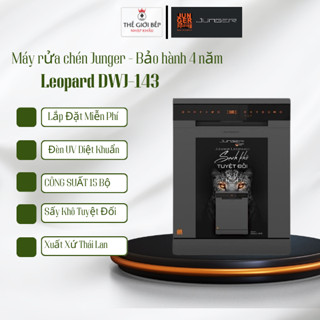 Máy Rửa Bát 15 Bộ Junger DWJ-143 – Siêu Sạch Khô – AI Tự Nhận Diện Độ Bẩn – UV Diệt Khuẩn
