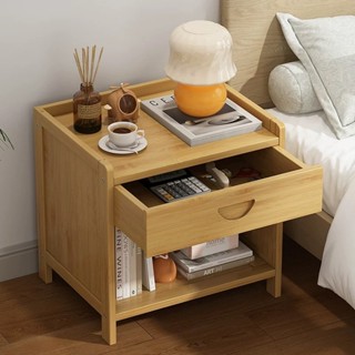 【Bảo hành Kệ tủ gỗ đầu giường gỗ tre tự nhiên cao cấp Tủ đầu giường ngủ chất lượng cao Kệ để đồ thông minh đa năng